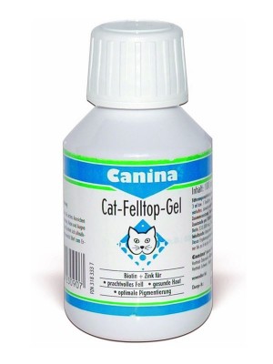 Canina Cat-Felltop-Gel biotīna un cinka saturoša papildbarība kaķiem 100ml
